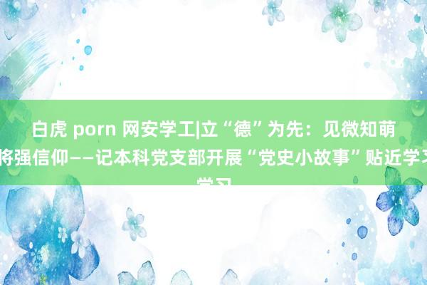 白虎 porn 网安学工|立“德”为先：见微知萌 将强信仰——记本科党支部开展“党史小故事”贴近学习